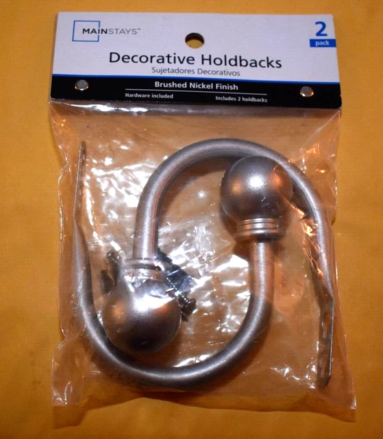NEW Mainstays Drapery Curtain Tie Backs Hangers Holdbacks