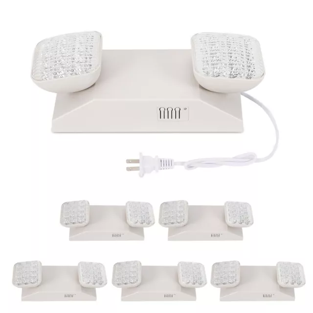 6 Pack LED Emergency Exit Light Adjustable 2 Head With Battery Back-up UL 924
