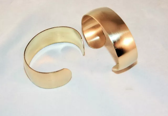 Brass Bracelet Cuff Blanks For Jewelry Making 1" Domed Pkg Of 2