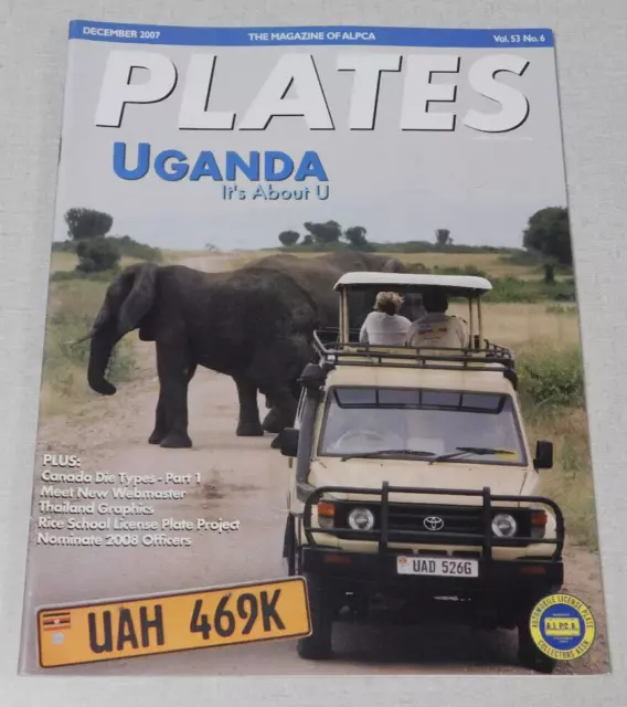 ALPCA PLATES magazine December 2007 Uganda plates