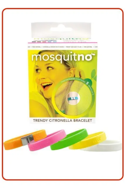 ❤ ❤ Mosquitno 100% Natural Insect Repellent Wrist Band Citronella Mosquito ❤ ❤