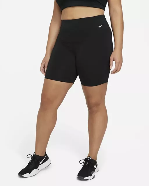 Nike One Women's Black Midrise Bike Trainig Shorts (DD0425-010) Sizes 2X