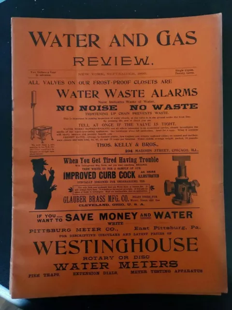 Vintage Water And Gas Review Magazine September 1898 Trump Manufacturing Co Nash