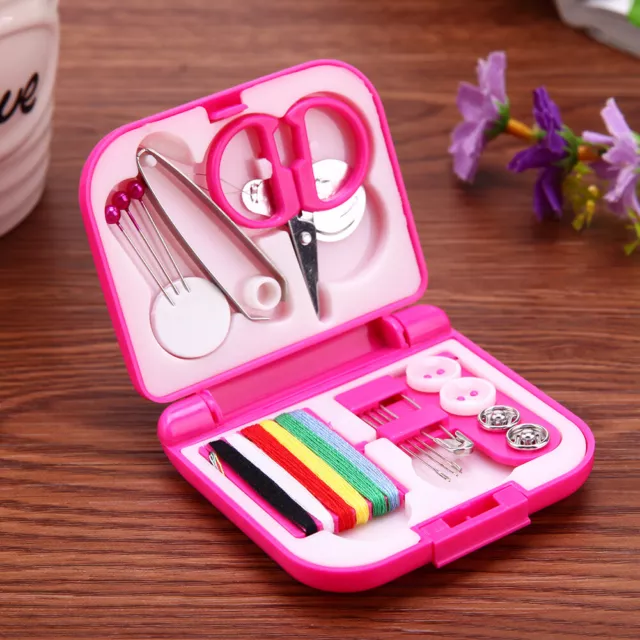 Agujas de coser Kits caja Mini aguja hilos botones tijeras dedal Portable Inicio