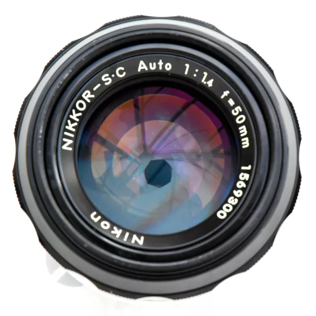 Nikkor SC Auto 50mm f1.4 PRE AI Manual Focus lens Near Mint Tested see images
