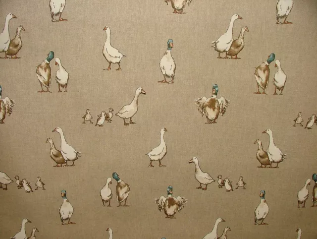 Mini Estampados Patos Animales Tela Aspecto Lino Tapicería de Cortina Persianas