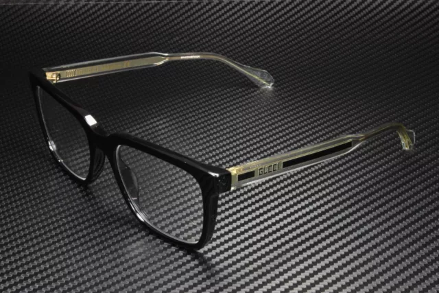 GUCCI GG0560O 005 Square Black Black Crystal Demo Lens 55 mm Men's Eyeglasses