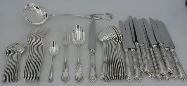 Louis XV Floral Model Boulenger, 51pcs Housewife, Knives, Silver Metal 2