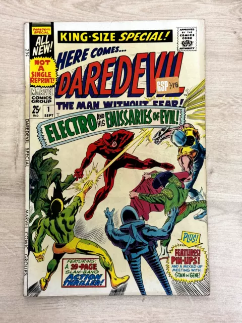 Marvel Comics Here Comes Daredevil, #1 September 1967, Fn+ 6.5, Electro