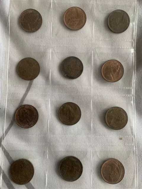 UK GB DECIMAL OLD 1/2P HALF PENNY PENCE COINS - 36 Various Dates 2