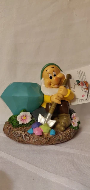 NWT! Disney Snow White "BASHFUL" Gem Solar Garden Statue/Childs Night Light