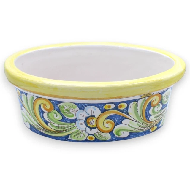 Cassetta vaso ovale in Ceramica Caltagirone - L 35 x 20 x 13 cm ca. decoro baroc