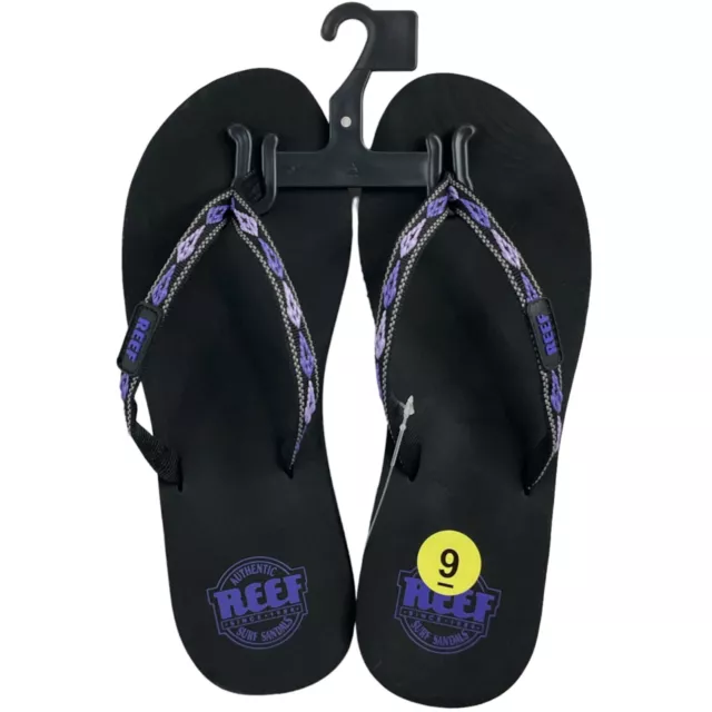 Reef Surf Sandals Women's Size 9 Black Purple Ginger Flip Flop Shoes