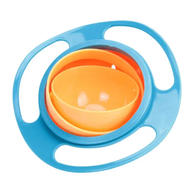 Baby Feeding Dish Cute Baby Gyro Bowl Universal 360 Rotate Spill-Proof Bowl