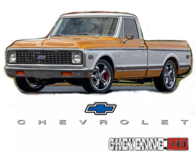 1:10 RC Clear Lexan Body Shell Classic 1972 Chevy C10 Cheyenne with decals