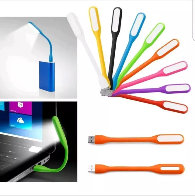 USB portatile 8 LED NERA luce lampada  ILLUMINAZIONE PC Laptop Computer lettura