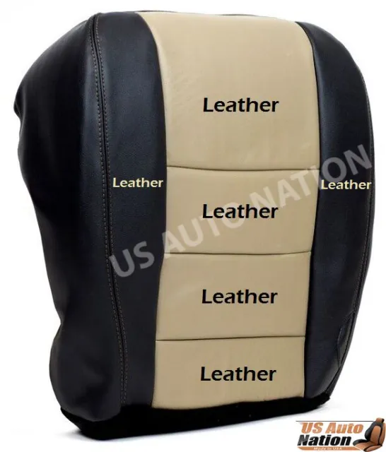 2005 Ford Excursion EDDIE BAUER Leather Driver Bottom Seat Cover Black & Tan