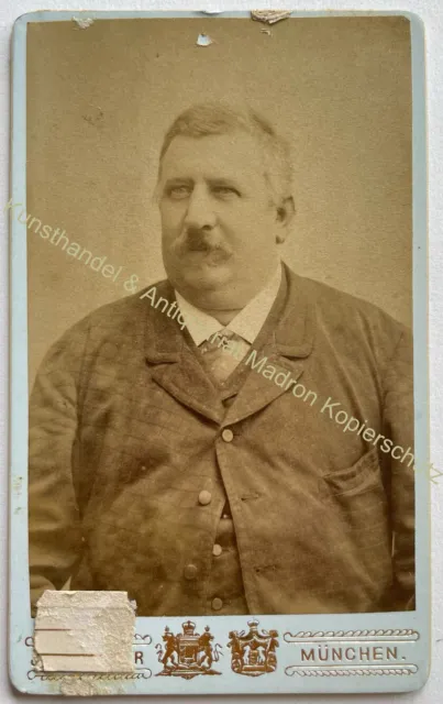 orig. CDV Foto Fotografie Mann Herr Mode um 1890 Reitmayer München
