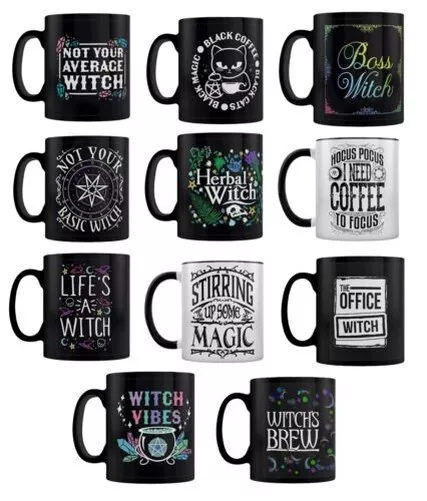 Hexe Design Keramik Kaffee/Tee Becher ~ 2 Seitig Druck ~ Hexen Brau Hocus Pocus