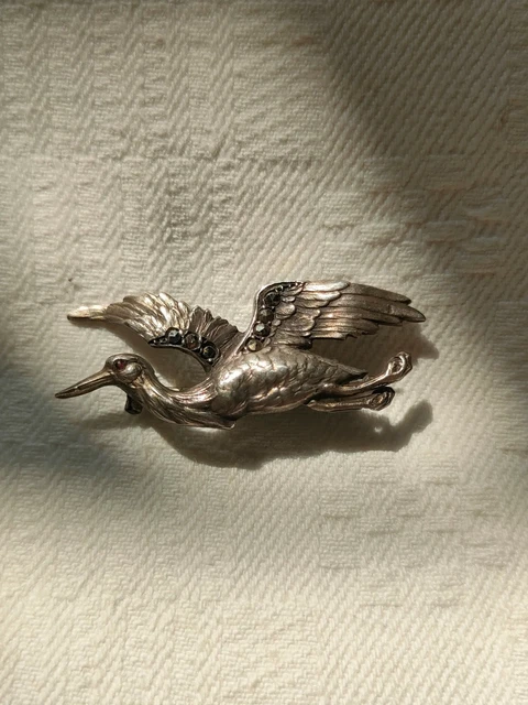 ANCIENNE BROCHE - Cigogne Ecusson Alsace EUR 10,00 - FR