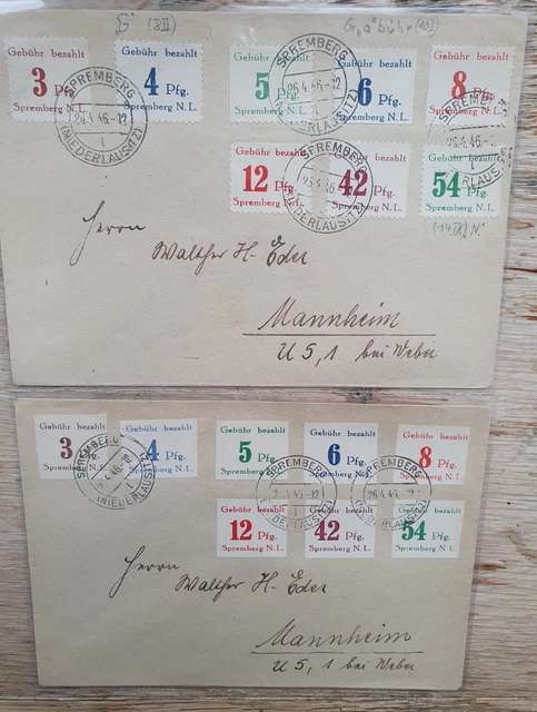 Briefmarken Deutschland Spremberg ganzsachen mit extrem seltenem Fehler "Gebähr"