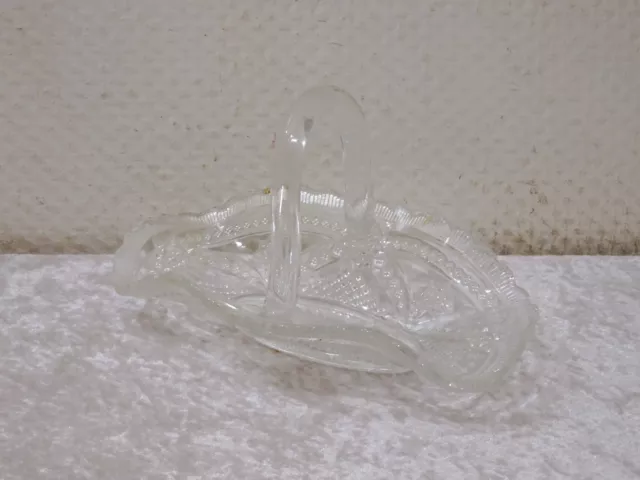 Mjuz4e - Antiguo Fuente de Cristal Cesta - Vintage Um 1900