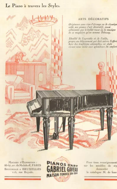 Paris Pianos Gabriel Gaveau Publicite 1928