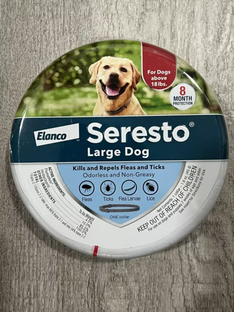 SERESTO by Elanco LARGE DOG Flea & Tick Collar Lasts 8 months Bayer **GENUINE**