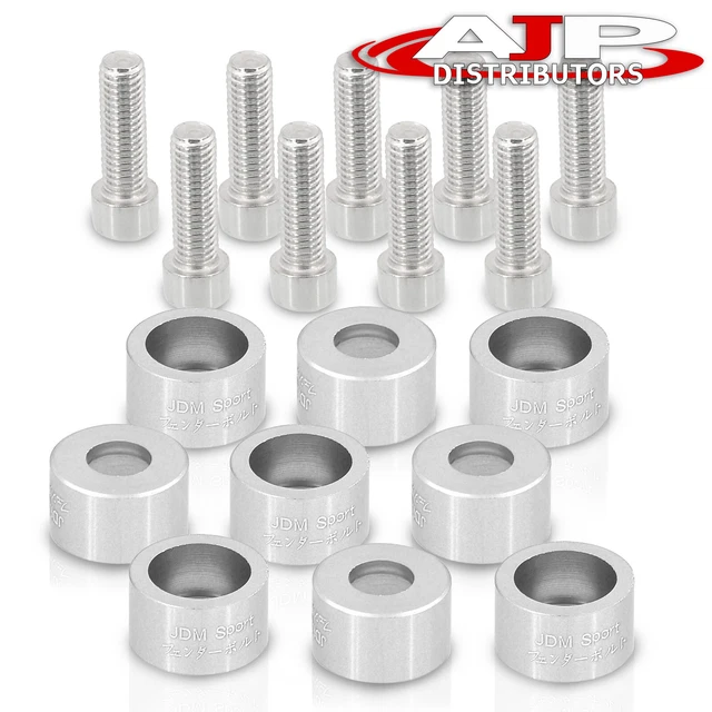 M8 x 1.25 9PC EG EK EM DC Exhaust Header Manifold DressUp Bolt Washer Kit Silver