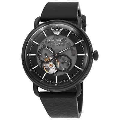 Emporio Armani Aviator Automatic  Black Skeleton  Dial Men's Watch AR60028