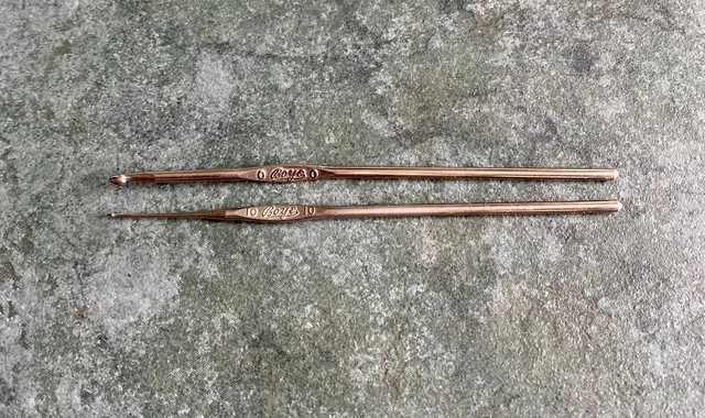 Vintage Boye Steel Crochet Hooks Sizes 10 & 0 - Lot of Two, USA
