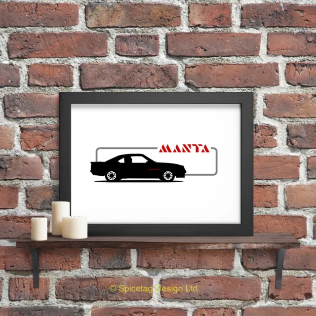 Manta 80s Car A3 Print Retro Sports Racing Motor Art Picture