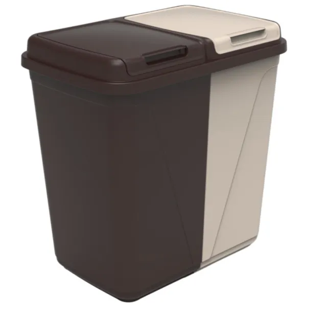 60 Litre Kitchen Bin Dual Compartment Rubbish & Waste Recycling Laundry Basket