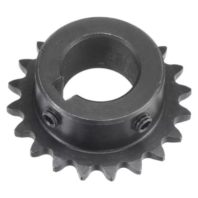 20 Teeth Sprocket 1/4" Pitch, 18mm Bore Carbon Steel, Keyway with Set Screws