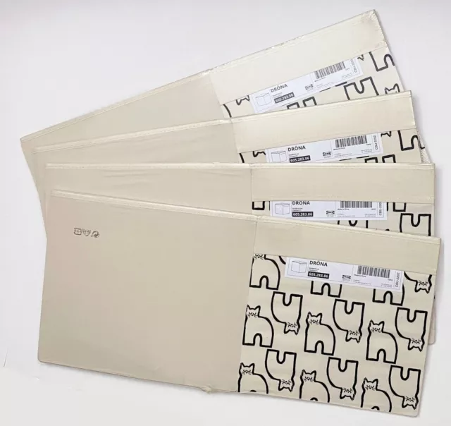 Ikea DRONA Storage box fits kallax expedit, cat pattern 13x15x13 (4 Pack) - NEW
