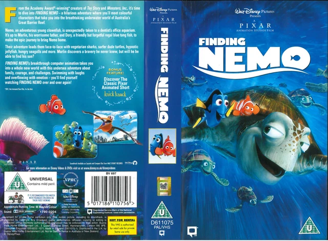 FINDING NEMO (PAL VHS) Walt Disney Pictures . Pixar £14.99 - PicClick UK