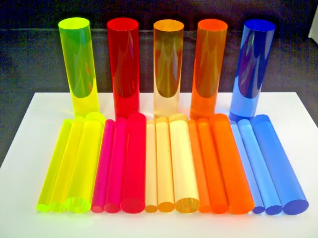 Acrylique Tiges 4 Tailles & 5 Couleurs Lumière Émettant Fluorescent Brille Néon