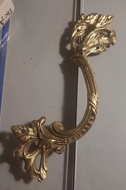 Brass French provincial 1800s Rare Draw pull handle.