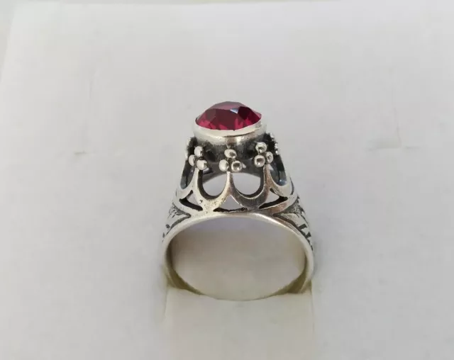 ANCIENNE BAGUE ARGENT MASSIF 875 style néo-gothique SILVER RING