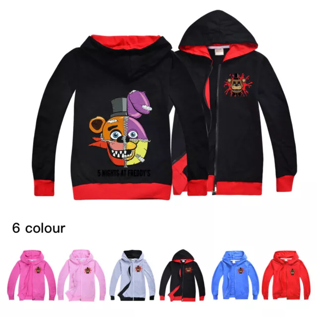 2023 Five Nights Ragazzo Ragazza Felpa con Cerniera Felpa Bambini Cardigan Giacca