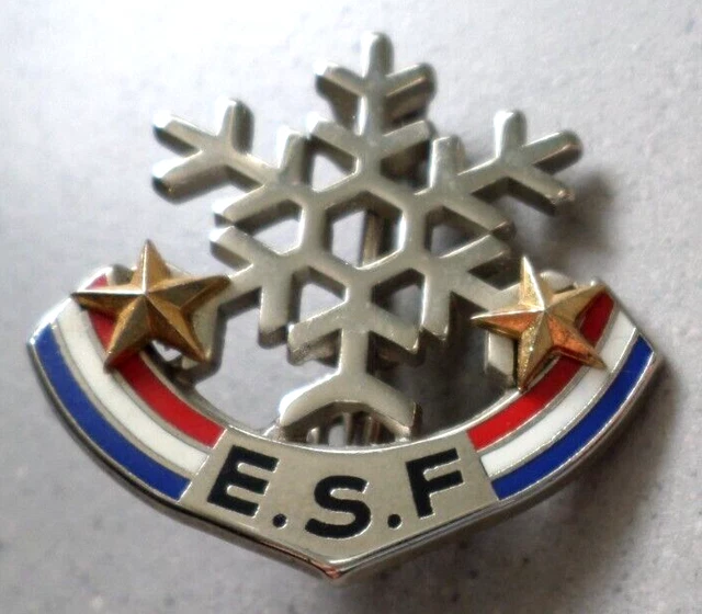 Broche De Ski / Flocon Esf 2 Etoiles Decat Paris #5 / Insigne Medaille Brevet