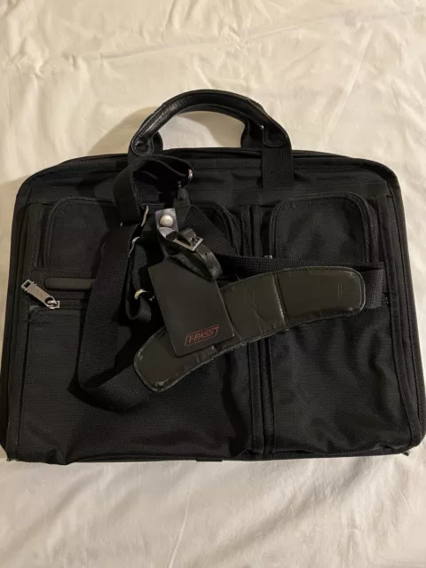 Tumi Alpha  26514D4 Laptop Briefcase Ballistic Nylon Black . T PASS.