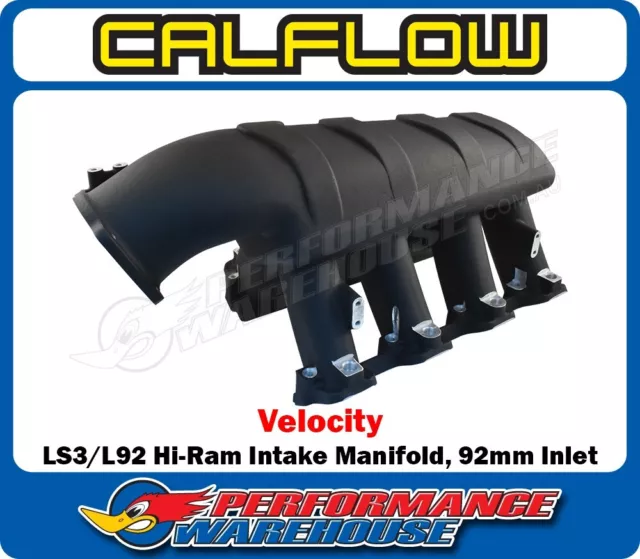 Calflow Velocity LS3 / L92 Hi-Ram Intake Manifold, 92mm, Black, CAL-76-300116BK Calflow Velocity LS3 / L92 Hi-Ram Intake Manifold, 92mm, Black, CAL-76-300116BK