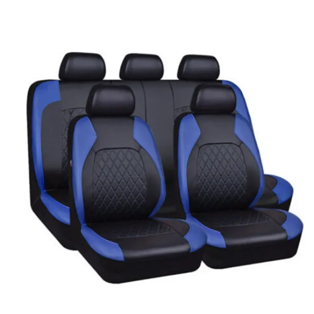 Leatherette Front Car Seat Covers Full Set Cushion Waterproof Protector 4 Season