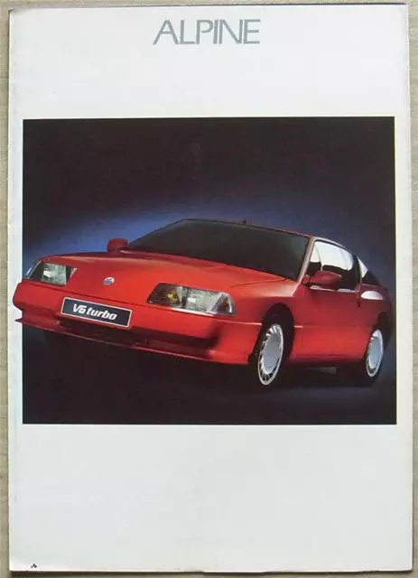 RENAULT ALPINE Car Sales Brochure 1989 FRENCH TEXT #39263 10/6/89