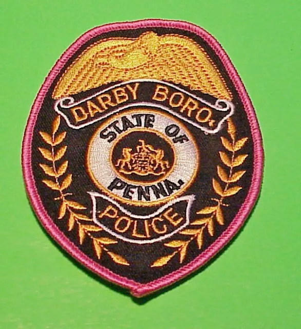 Darby Boro Pennsylvania ( Pink Border ) Pa  4 3/8"  Police Patch Free Shipping!!