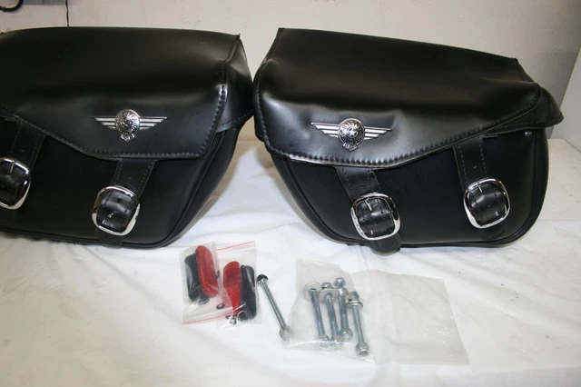 GENUINE HARLEY DAVIDSON Softail Fat Boy Saddlebags Black Leather