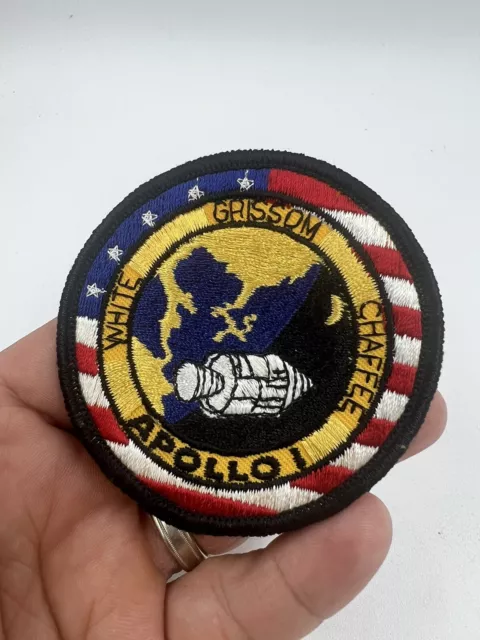 NASA Embroidered Fabric Mission Patch Apollo I  White Grissom Chaffee