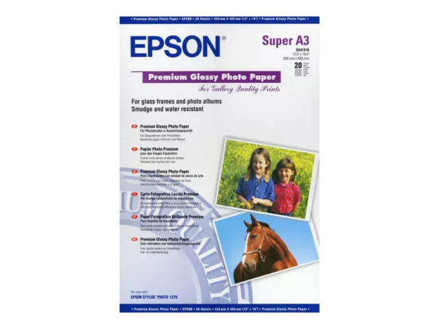 Epson Carta Fotografica Inkjet Glossy 20 Fg. A3+ 255 Gr. Premium