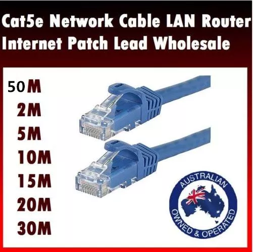 15m 20m 30m 40m 50m Ethernet Network Cable Cat5 LAN Router Internet Patch Lead